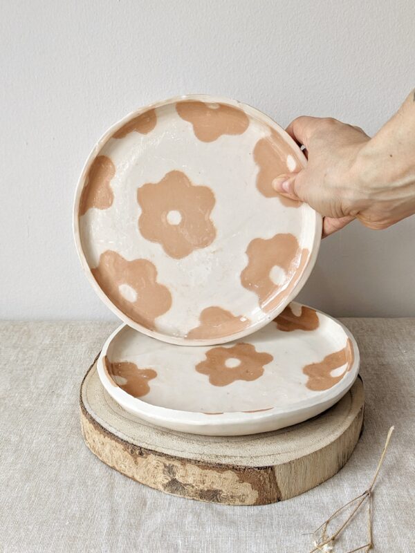 Platos flor terracota - Imagen 2