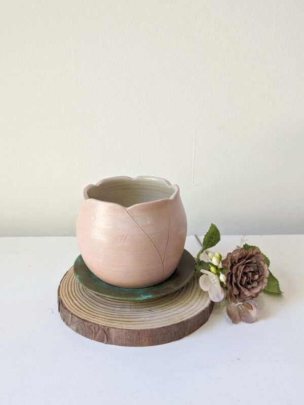 Taza tulipán con plato (set)