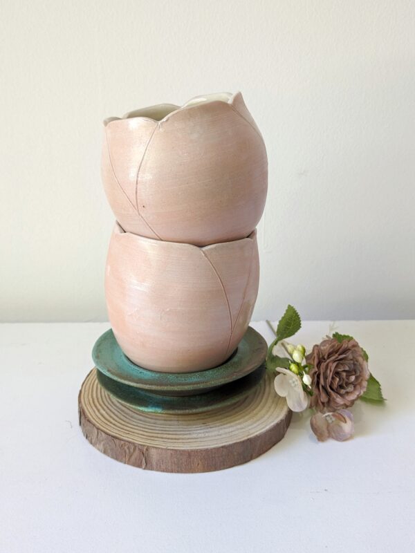 Taza tulipán con plato (set) - Imagen 2
