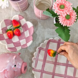 Conjunto vajilla rosa: Plato y cuenco (set)