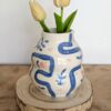 Jarrón líneas y flores PEQUEÑO