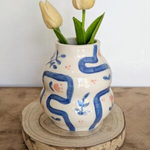 Jarrón líneas y flores PEQUEÑO