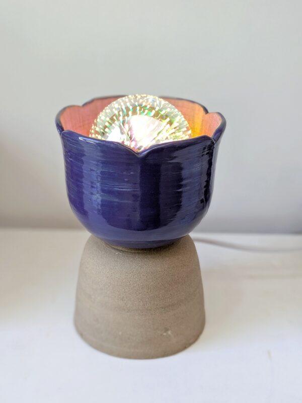 Lámpara tulipán azul (bombilla incluida)