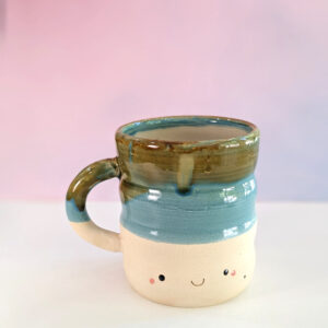 Taza bubble azul claro y marrón