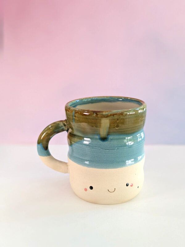 Taza bubble azul claro y marrón