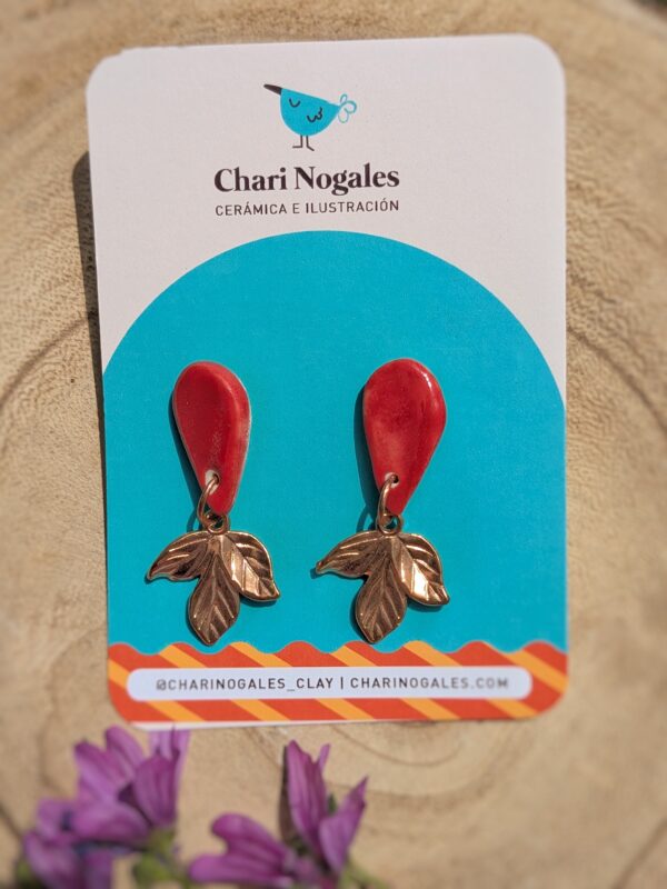 Pendientes GOTA rojo