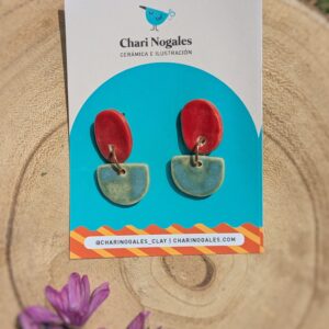 Pendientes GEOMETRIA (azul y rojo)