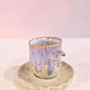 Taza y plato de café solo "Lila"