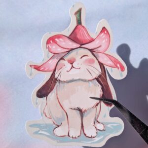Sticker "conejito con lluvia"
